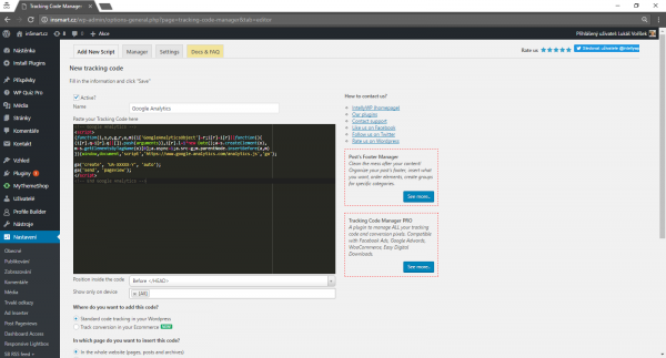 Tracking kode manager